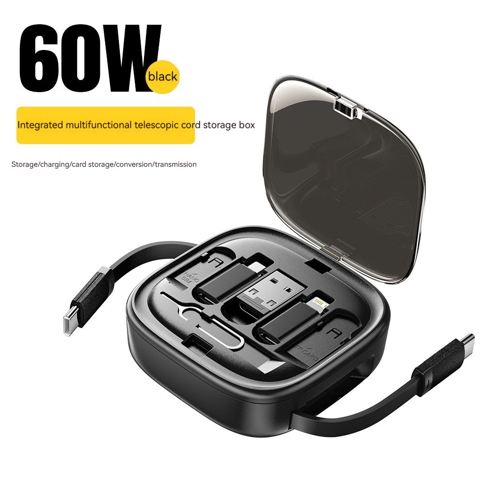 Data Cable Flexible Wire Storage 60W Fast Charging Multi-function Mobile Phone Charging Interface Box